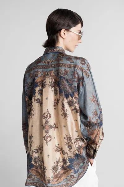 Zimmermann Ascension Silk Manstyle Shirt In Multi