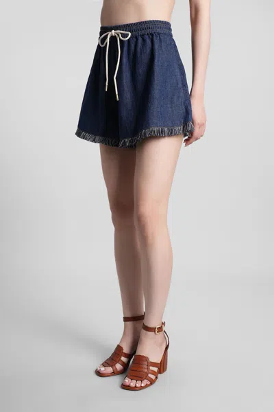 Zimmermann Rhiannon Drawstring Shorts In Blue