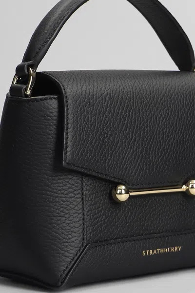 Strathberry Mosaic Shoulder Bag In Black Leather In Black