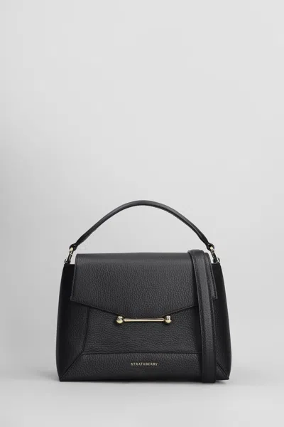 Strathberry Mosaic Shoulder Bag In Black Leather In Black