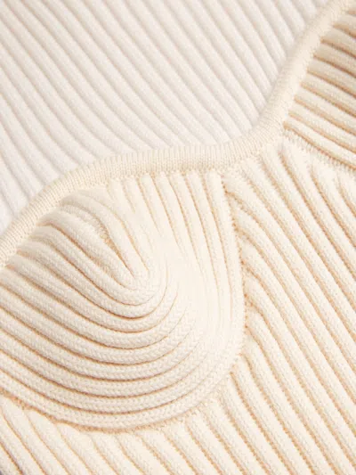 Jean Paul Gaultier Ribbed Corset Sweater In Neutral