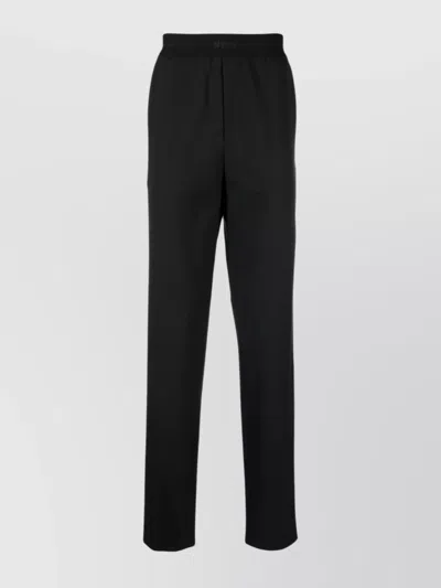 Msgm Tailored Black Trousers With Elastic Waistband In Black