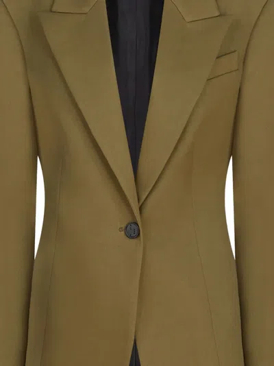 Attico Tailored Gabardine Jacket With Unique Tie Detail In Green