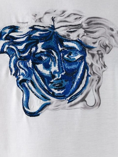 Shop Versace Medusa Contrast Embroidery T-shirt