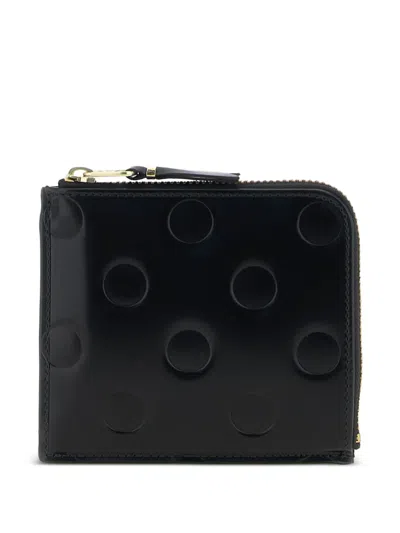 Comme Des Garçons Raised Polka Dot Pattern Wallet In Black
