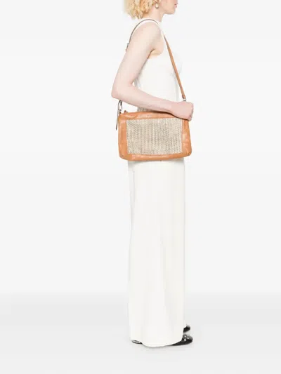 皮质编织拼接单肩包