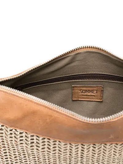 皮质编织拼接单肩包