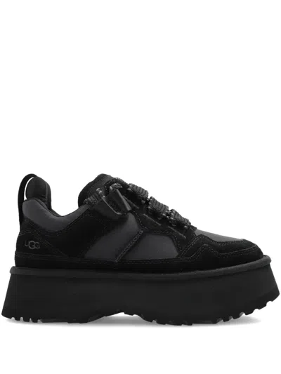 Ugg Chunky Platform Sneakers With Suede And Recycled Materials In Black