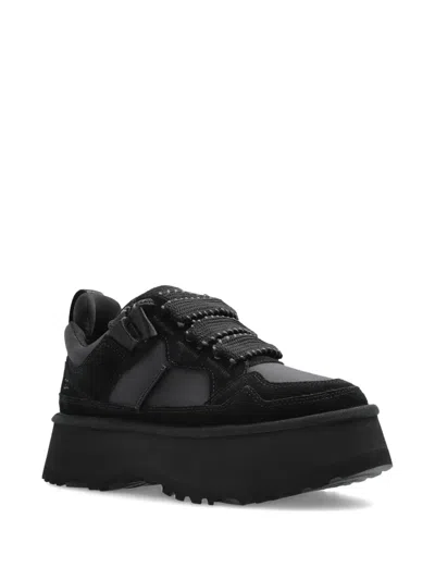 Ugg Chunky Platform Sneakers With Suede And Recycled Materials In Black