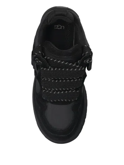 Ugg Chunky Platform Sneakers With Suede And Recycled Materials In Black