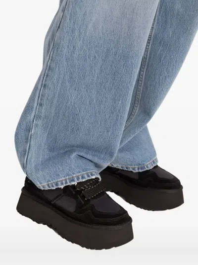 Ugg Chunky Platform Sneakers With Suede And Recycled Materials In Black