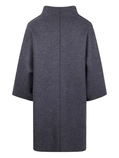 Harris Wharf London Mantle High-neck Half-sleeve Coat In Blue