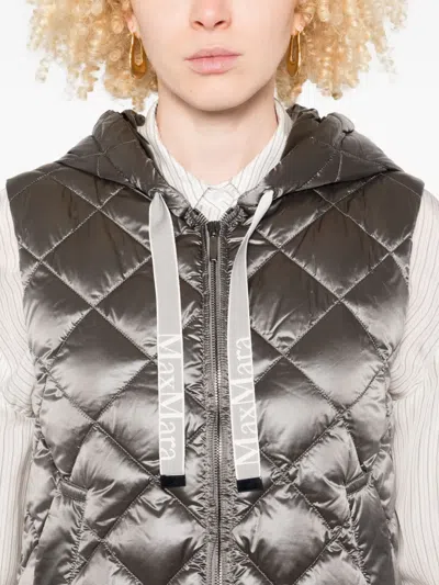 Max Mara Water-repellent Padded Gilet In Gray