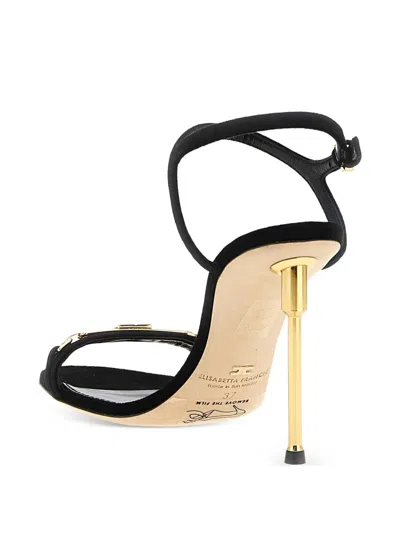 Elisabetta Franchi Sandals Heel Detail Embellished In Black