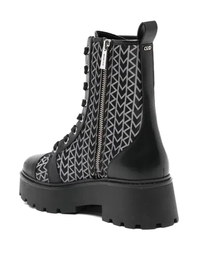 Michael Kors Blake Mk2000 Logo Jacquard Combat Boot In Animal Print