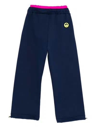Barrow Contrast-panel Drawstring Track Pants In Blue