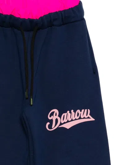 Barrow Contrast-panel Drawstring Track Pants In Blue
