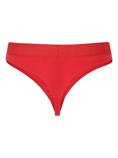 Tom Ford Logo-embellished Thong In Red