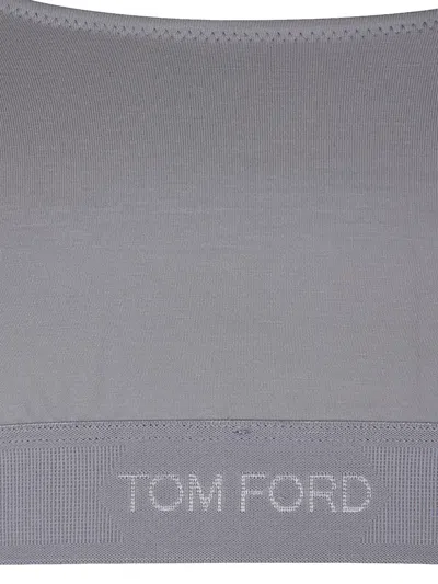 Tom Ford "bande Élastique" Scoop Neckline Stretch Fit In Gray