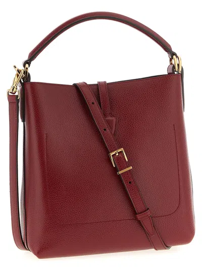 Tod's Mini Bucket Bag Textured Finish In Burgundy