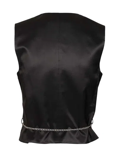 Alexander Wang Wool-blend Tailored Vest With Chain-link In Gray
