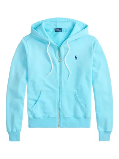 Polo Ralph Lauren Island Lightweight Fleece Full Zip Hoodie In Turquoise Nova In Blue
