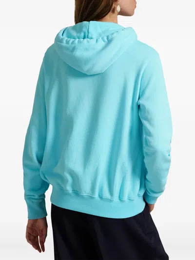 Polo Ralph Lauren Island Lightweight Fleece Full Zip Hoodie In Turquoise Nova In Blue