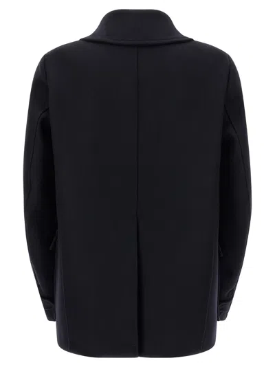 Dsquared2 Wool Coat With Button Detailing And Pockets In Blue