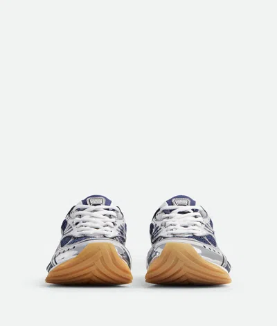 Bottega Veneta Orbit Metallic Net Runner Sneakers In Blue