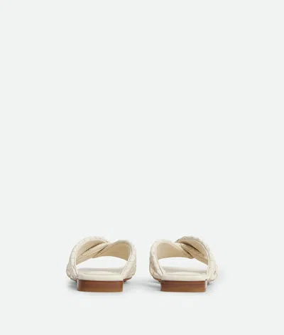 Bottega Veneta Leather Intrecciato Riva Flat Mules In White