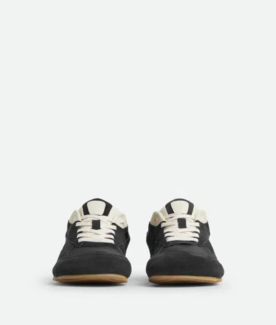 Bottega Veneta Orbit Leather-trimmed Suede And Shell Sneakers In Black