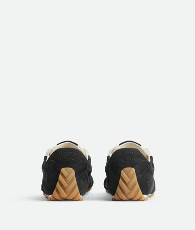 Bottega Veneta Orbit Leather-trimmed Suede And Shell Sneakers In Black