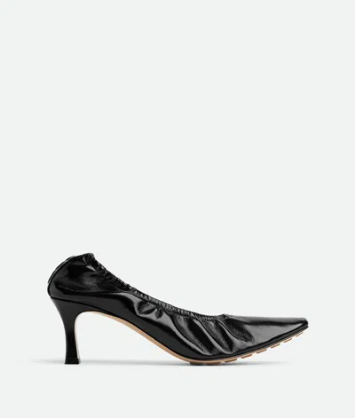 Bottega Veneta Sofia Black Patent Leather Elastic Ballerina With Heel In Multi
