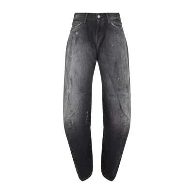 Acne Studios Womens Washed Black Gothik Barrel-leg Denim-blend Jeans In Black