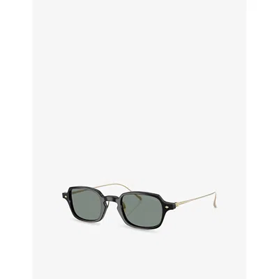 Giorgio Armani Womens Black Ar8227t Rectangular-frame Acetate Sunglasses In Green