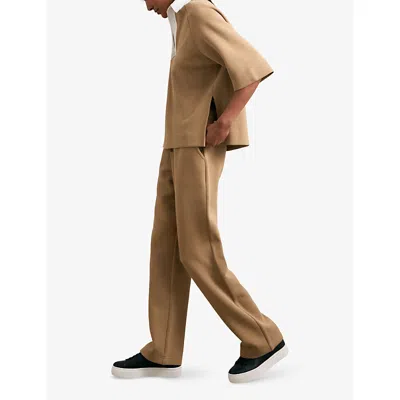 Reiss Black Leather Low-top Trainers In Black