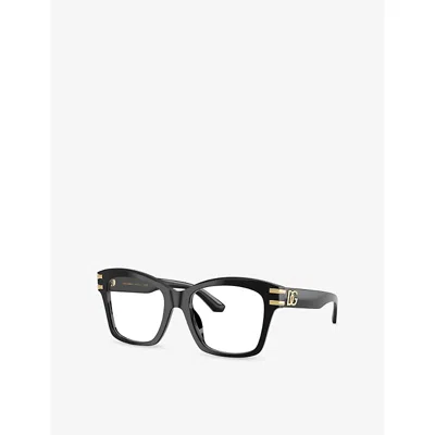 Dolce & Gabbana Womens Black Dg3419 Square-frame Acetate Optical Glasses In Black