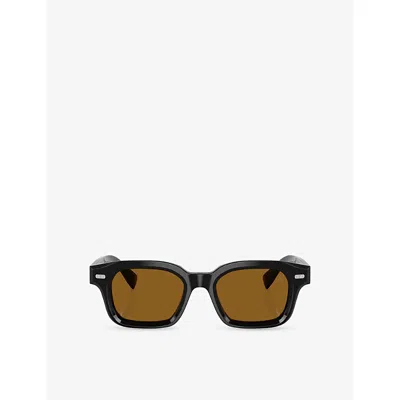 Brunello Cucinelli Womens Black Bc4018s Jared Rectangle-frame Acetate Sunglasses In Black