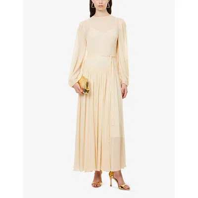 Zimmermann Womens Cream Hypnotic Belted Woven Maxi Dress Xs In White