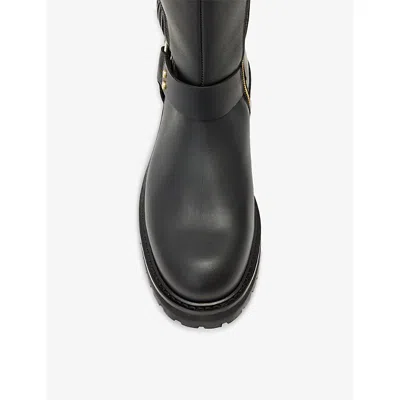 Allsaints Maddie Knee High Leather Boots In Black