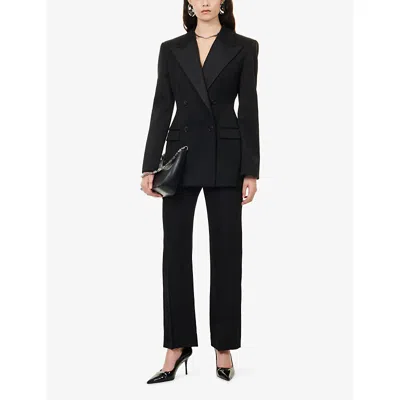 Givenchy Womens Black Cigarette-leg High-rise Wool Trousers In Black