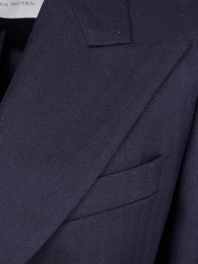 Dries Van Noten Beaura Double-breasted Wool Jacket In Blue