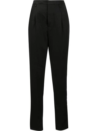 Saint Laurent Tapered High-waist Trousers In Black