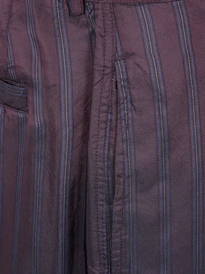 Dries Van Noten High-waisted Wide Leg Trousers With Vertical Stripes In Purple