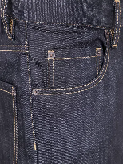 Dsquared2 Belted Contrast Stitched Five-pocket Trousers In Black