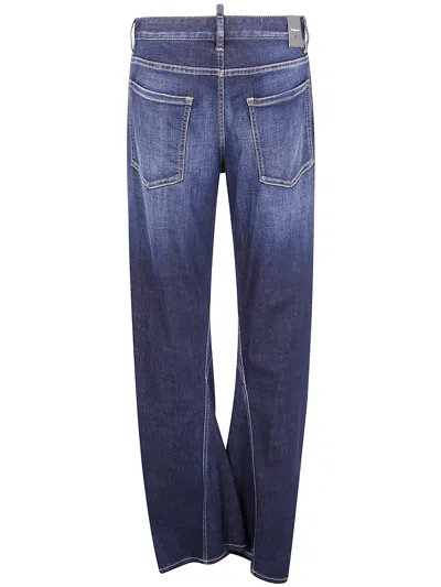 Dsquared2 Stretch Denim 2d Twisted Wide-leg Jeans In Blue