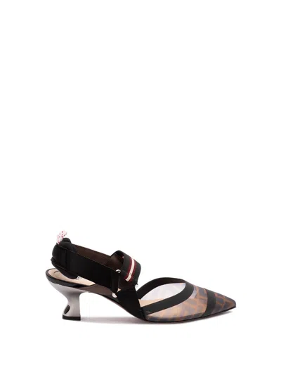 Fendi Colibri Runway Mesh Ff Slingback Pumps In Multi