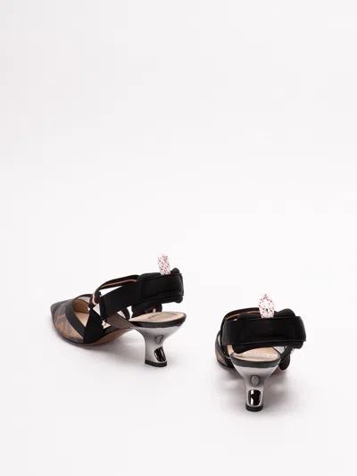 Fendi Colibri Runway Mesh Ff Slingback Pumps In Multi