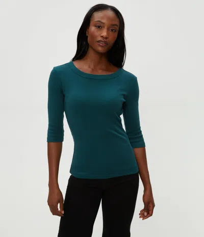 Michael Stars Dot 3/4 Sleeve Tee In Green