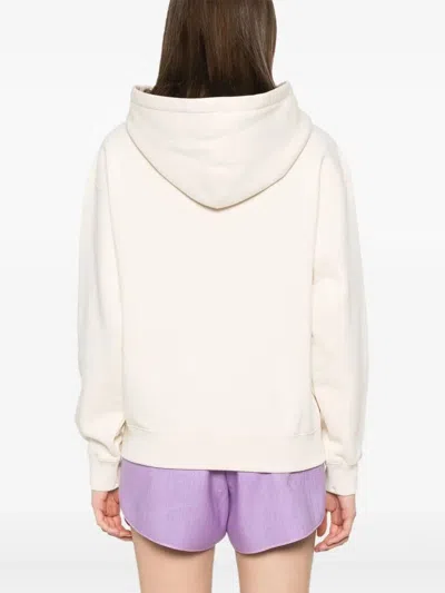 Jil Sander Logo Cotton Hoodie With Drawstring Hood In White